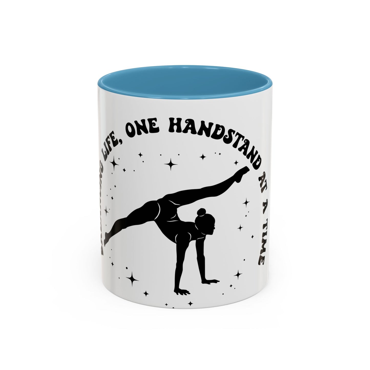 Inspirational Coffee Mug - 'Living Life, One Handstand at a Time' - Perfect Gift for Gym Lovers