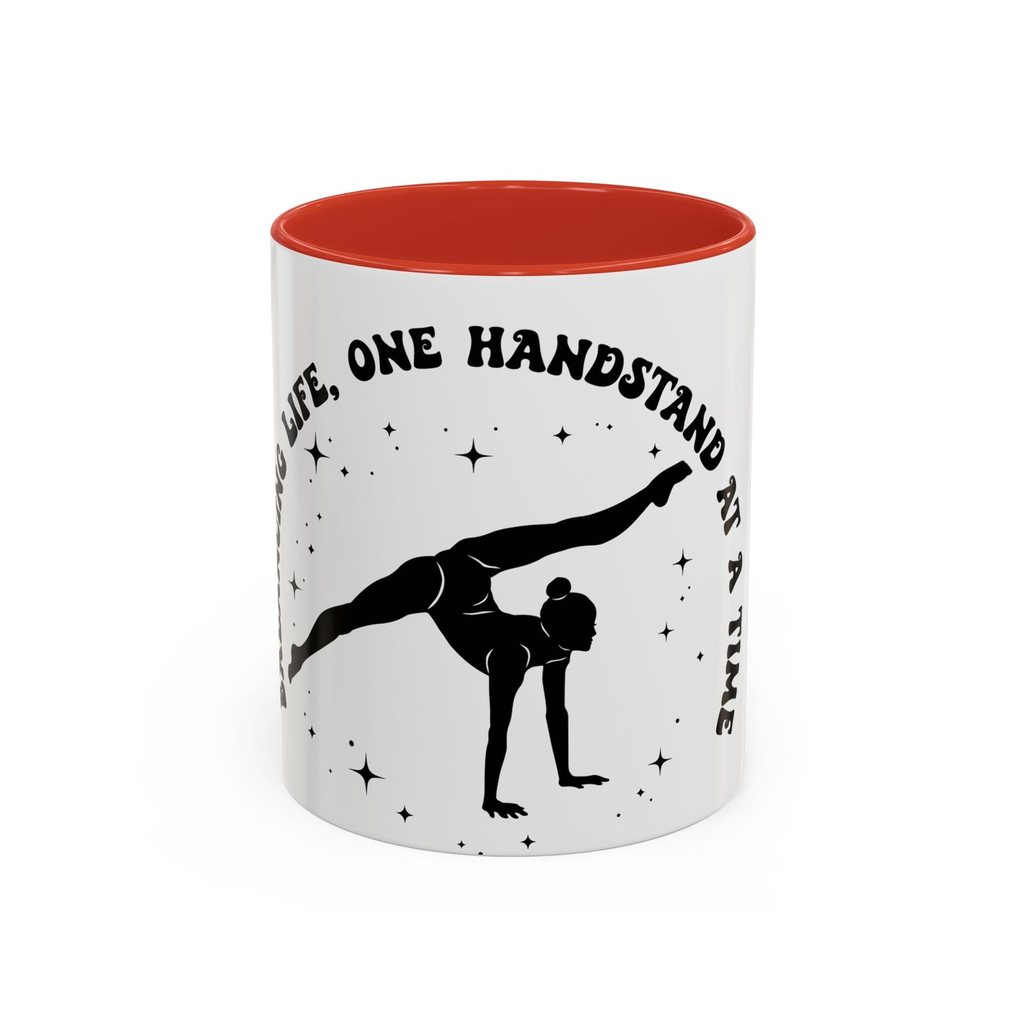 Inspirational Coffee Mug - 'Living Life, One Handstand at a Time' - Perfect Gift for Gym Lovers