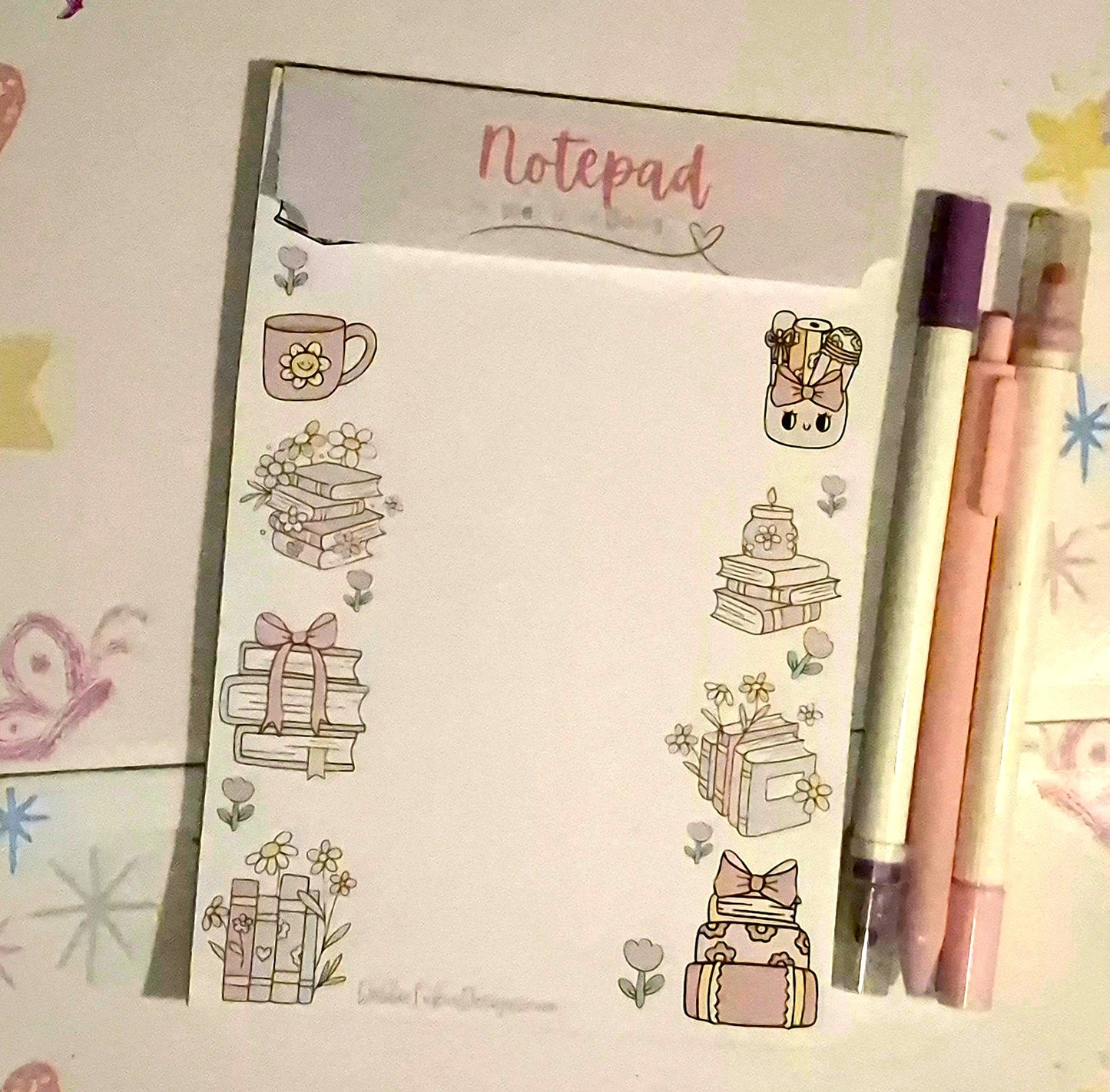 Cat & Book Day Notepad