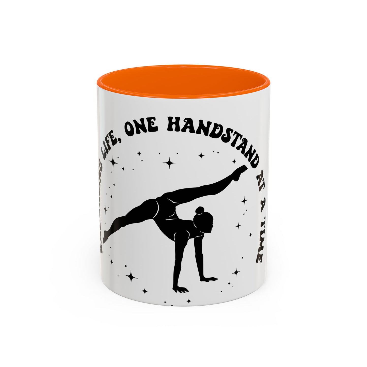 Inspirational Coffee Mug - 'Living Life, One Handstand at a Time' - Perfect Gift for Gym Lovers