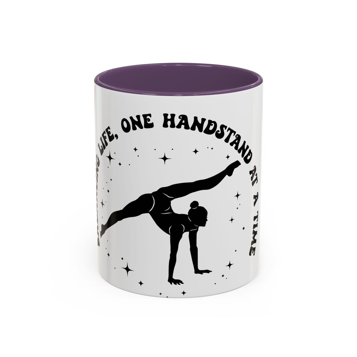 Inspirational Coffee Mug - 'Living Life, One Handstand at a Time' - Perfect Gift for Gym Lovers
