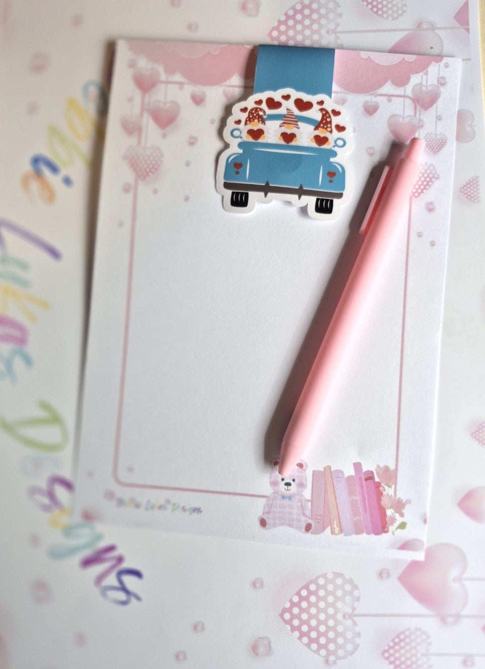 Valentine: Blue Truck Magnetic Bookmark