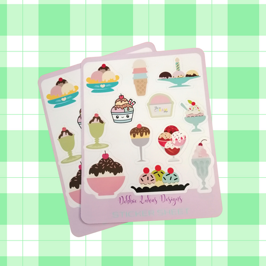 Ice Cream Cups Sticker Sheet