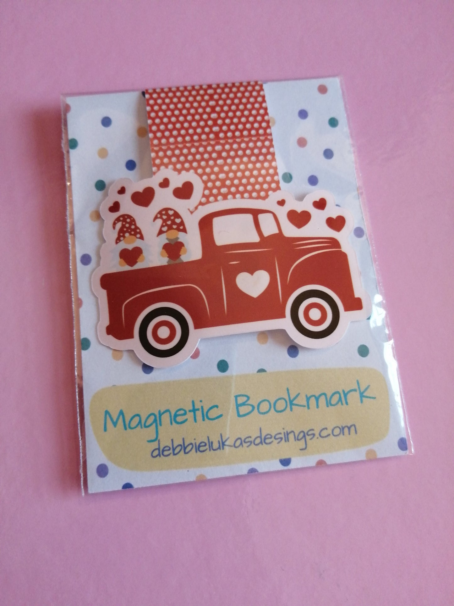 Valentine: Red love truck Magnetic Bookmark