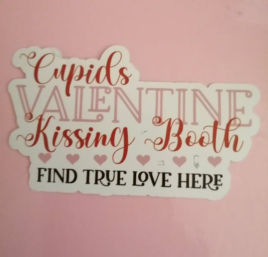 Valentine: Cupid's kissing booth Sticker