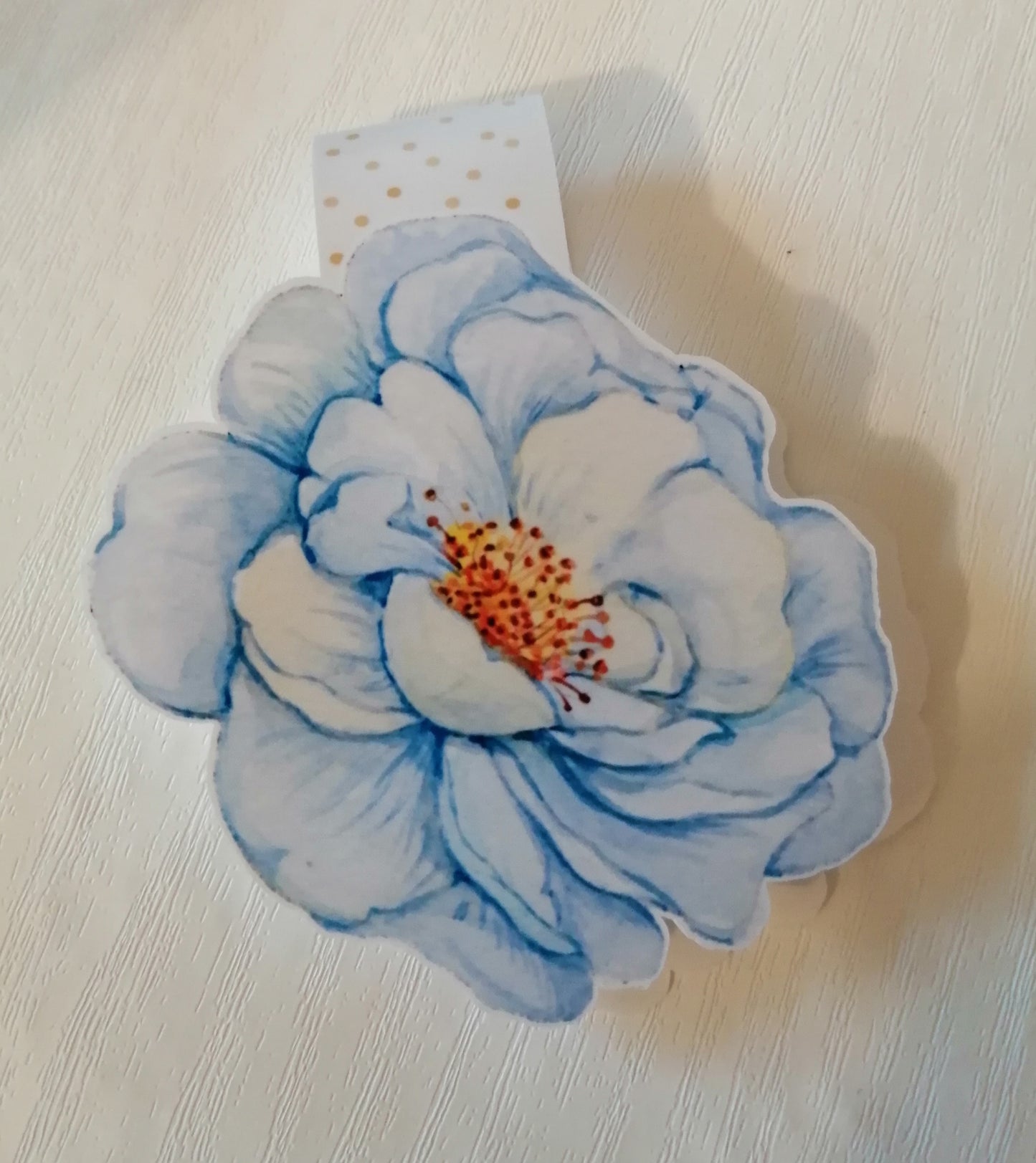 Blue watercolour flower magnetic bookmark