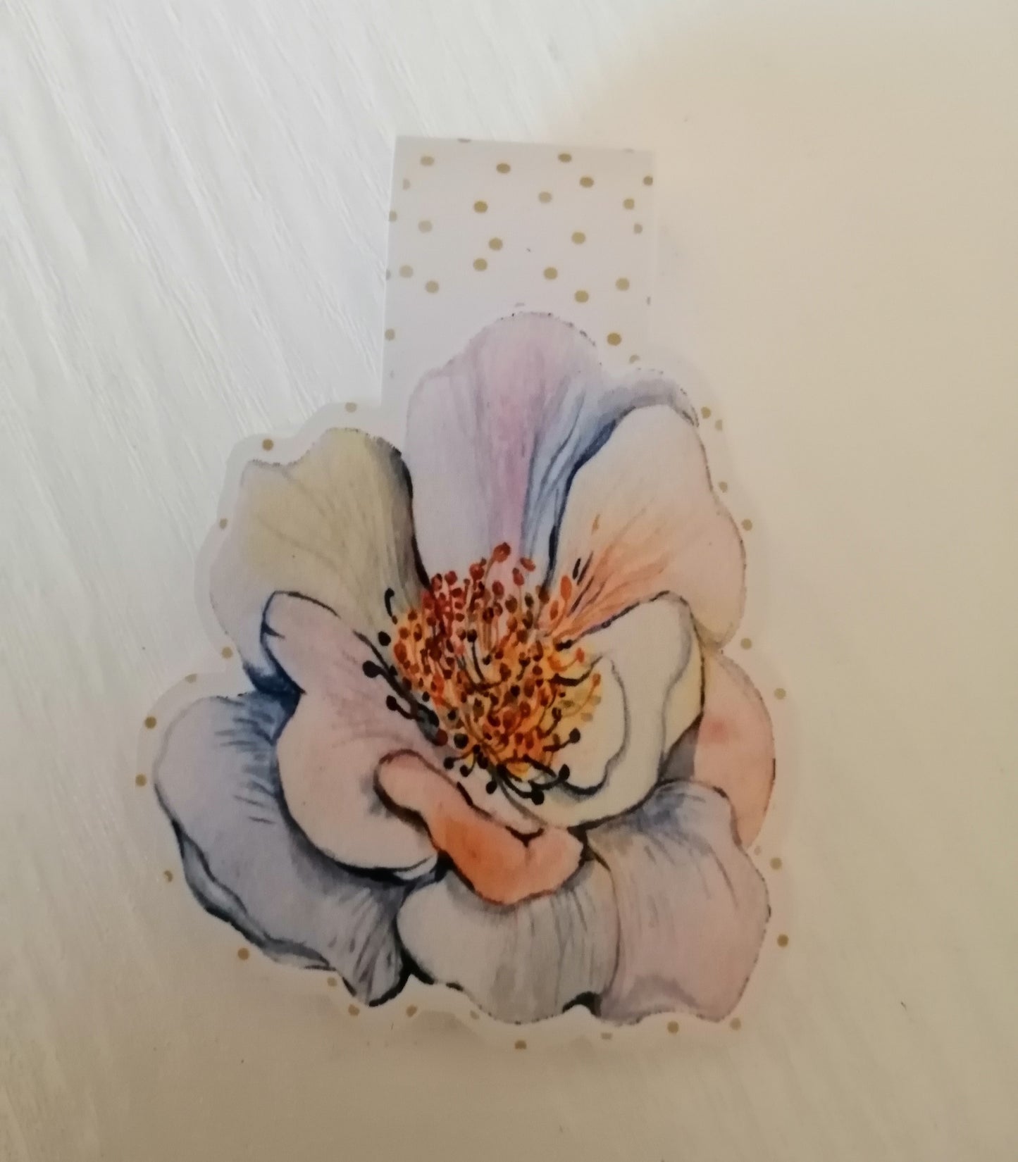 Watercolour flower magnetic bookmark