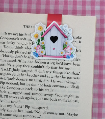 Red Birdhouse Magnetic Bookmark