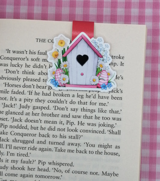 Red Birdhouse Magnetic Bookmark