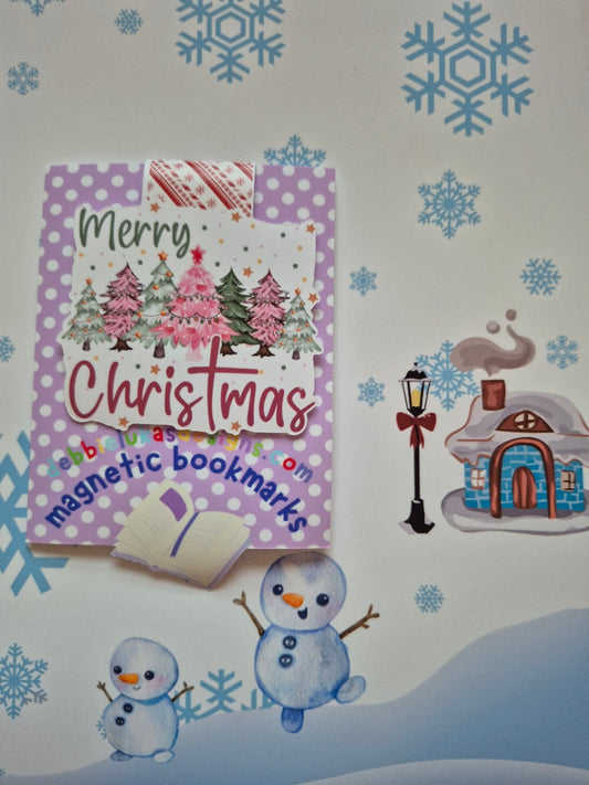 Christmas: Merry Christmas Trees Magnetic Bookmark